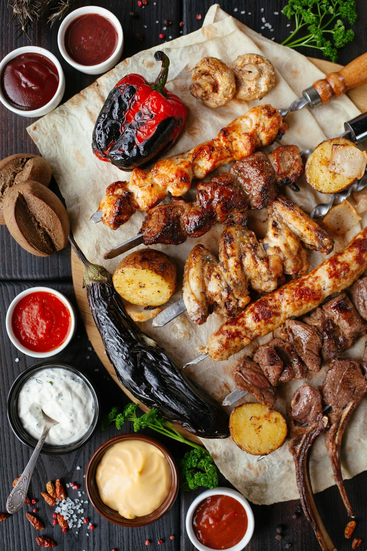 A generous festival food spread