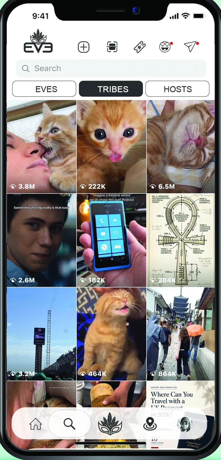 EVE explore grid of tribes and moments