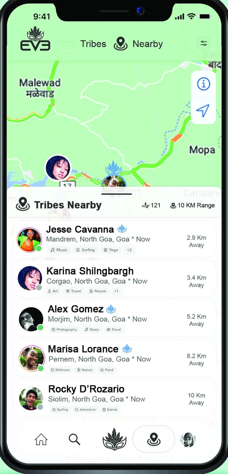 Tribes Nearby — people around you on the EVE map