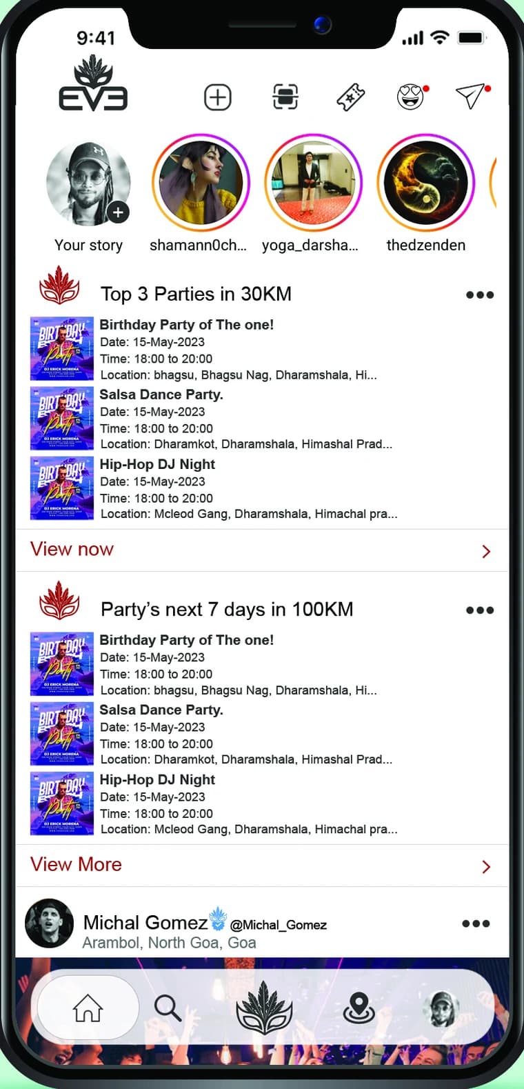 Top 3 parties near you inside EVE